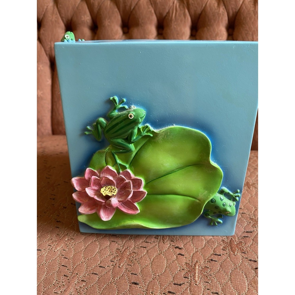 Frog Lotus Flower Lily Tissue Box Cover 3D O2 - Picture 5 of 8